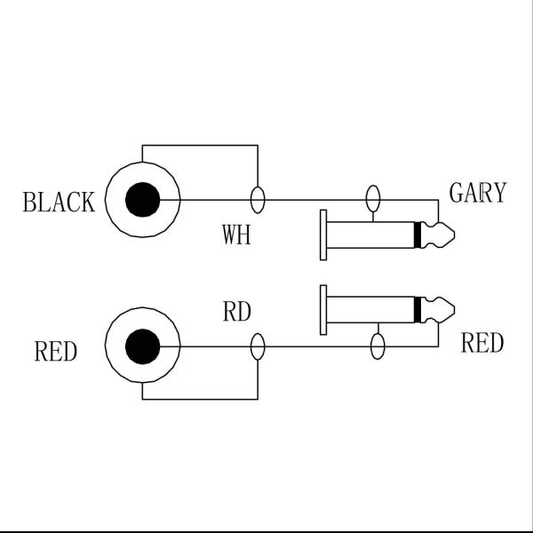 Cinch Kabel male schwarz & rot Stereokabel